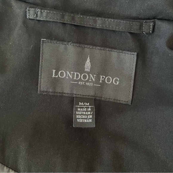 London Fog Women's Single Breasted Double Lapel Black Trench Coat Sz Medium - Picture 8 of 16